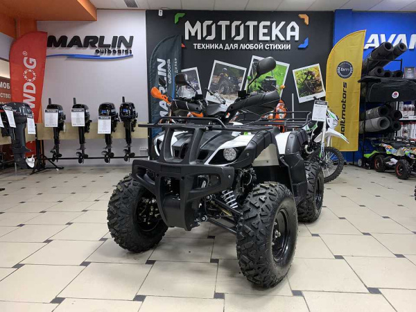 Квадроцикл Мотомир Jaeger 200 белый/зеленый (машинокомплект) | Мототека